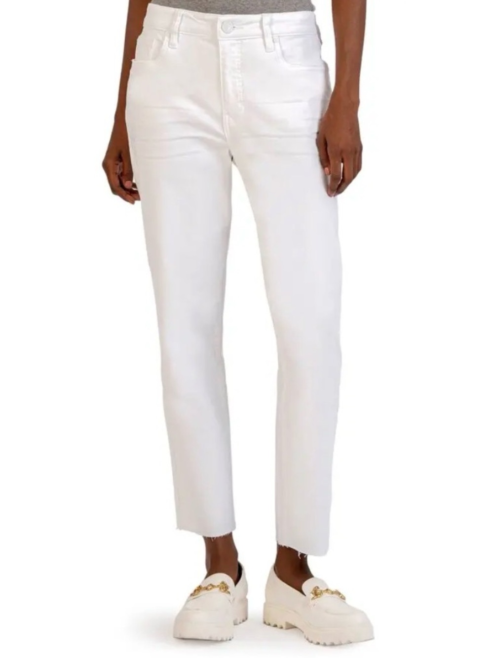 KUT From The Kloth Reese High Rise Ankle Straight Leg White Jeans Size 6
EUC